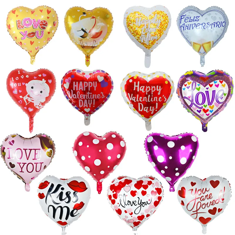 

10pcs 18inch Heart Shape I Love You Foil Balloon Wedding Decor Valentines Day Birthday Party Decorations Adult Air Ball globos