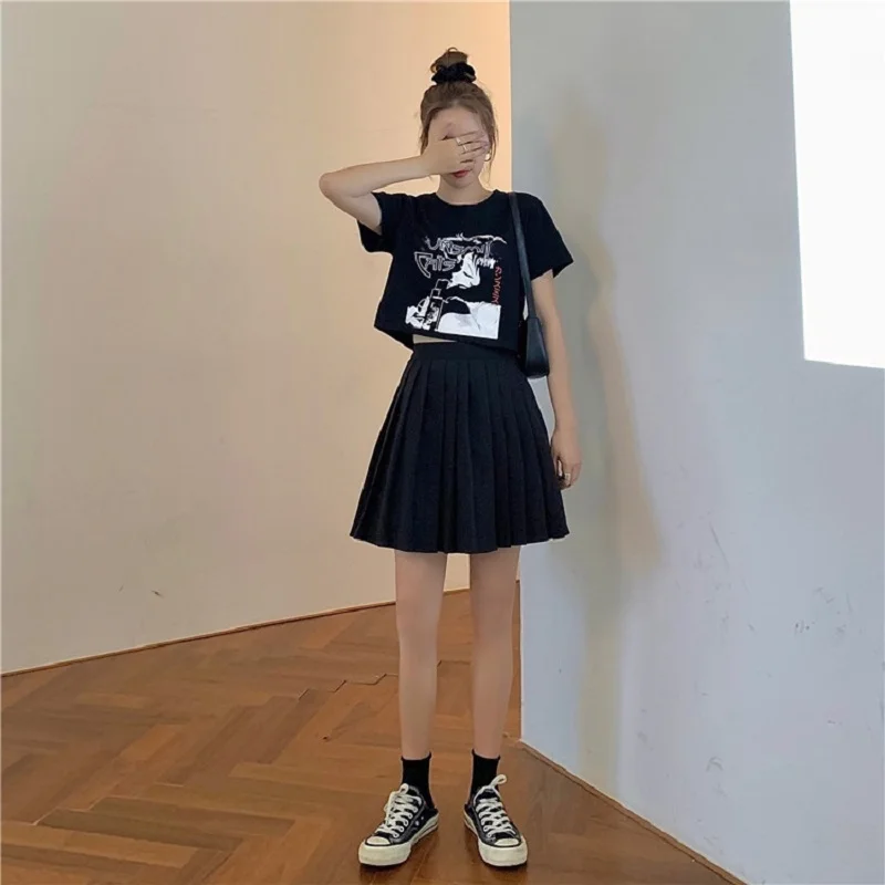 

Maiden Printing Summer Kawaii Trendy T-shirts Harajuku Gothic Style Women's Clothes Japanese Streetwear y2k Tops Sexy Short Tees