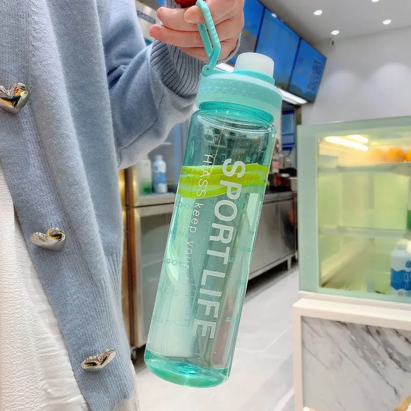 

Water cup Korean version plastic outdoor large capacity sports fitness anti falling kettle portable straw cup