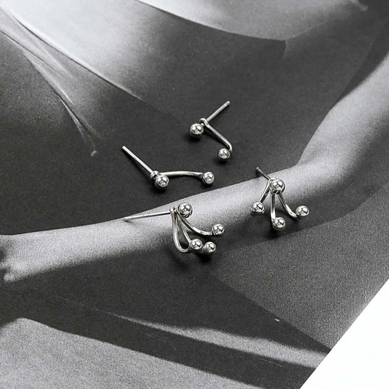 Женские серьги с бусинами WTLTC серьги-пусеты в горошек спереди и сзади из