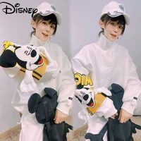 disney mickey mouse autumn and winter cartoon mickey high neck loose hedging western style plus velvet thick sweater women