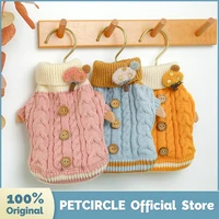 petcircle dog puppy clothes twist knot button sweater pet cat fit small dog spring autumn pet cute costume dog cloth sweater