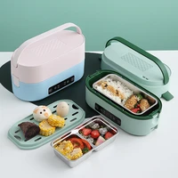 multifunction electric lunch box double layer steamed heat double stainless steel liner insulation portable lunch box