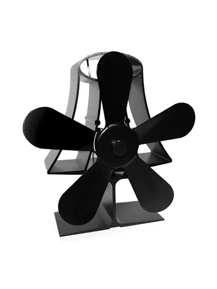 

5 Blades Heat Powered Stove Fan For Wood/ Log Burner/ Fireplace - Eco Friendly ( Black)