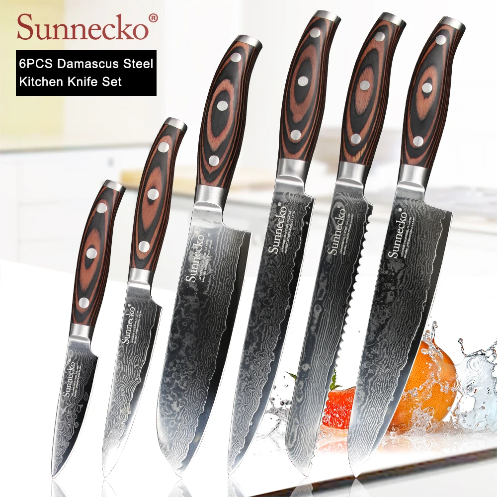 Кухонные ножи из дамасской стали SUNNECKO VG10 универсальный инструмент для нарезки