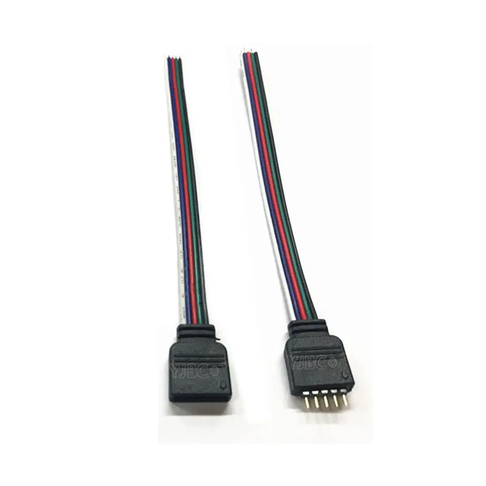 Бесплатная доставка 5 шт 5Pin RGBW штекер 15 см провод светодиодный разъем обшитый