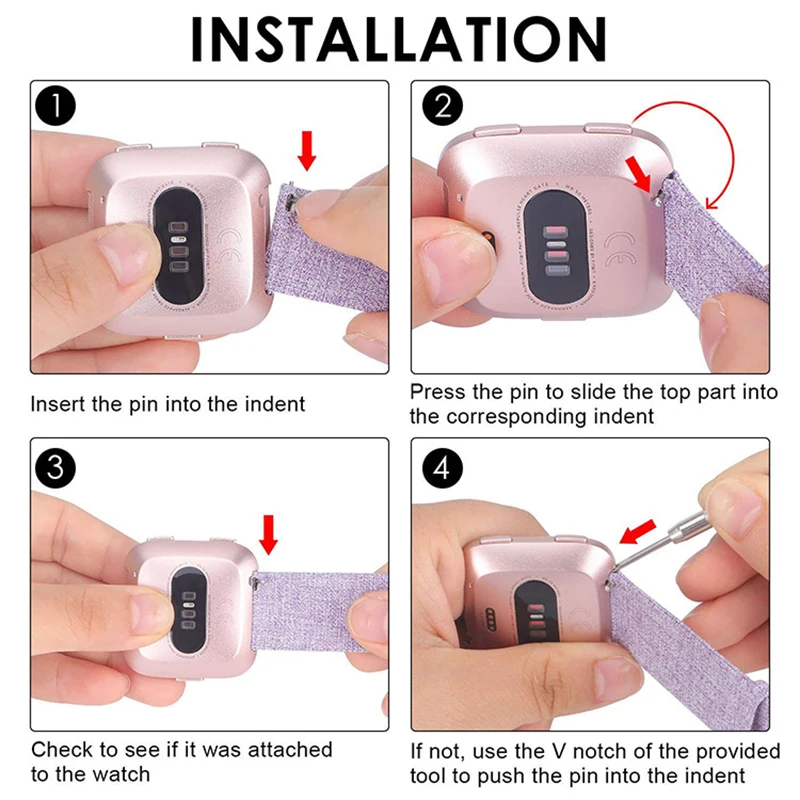 Canvas strap for Fitbit Versa Band Replacement Stable Watch Strap on Fit bit Versa 2 Vesa Lite Wristband smart bracelet