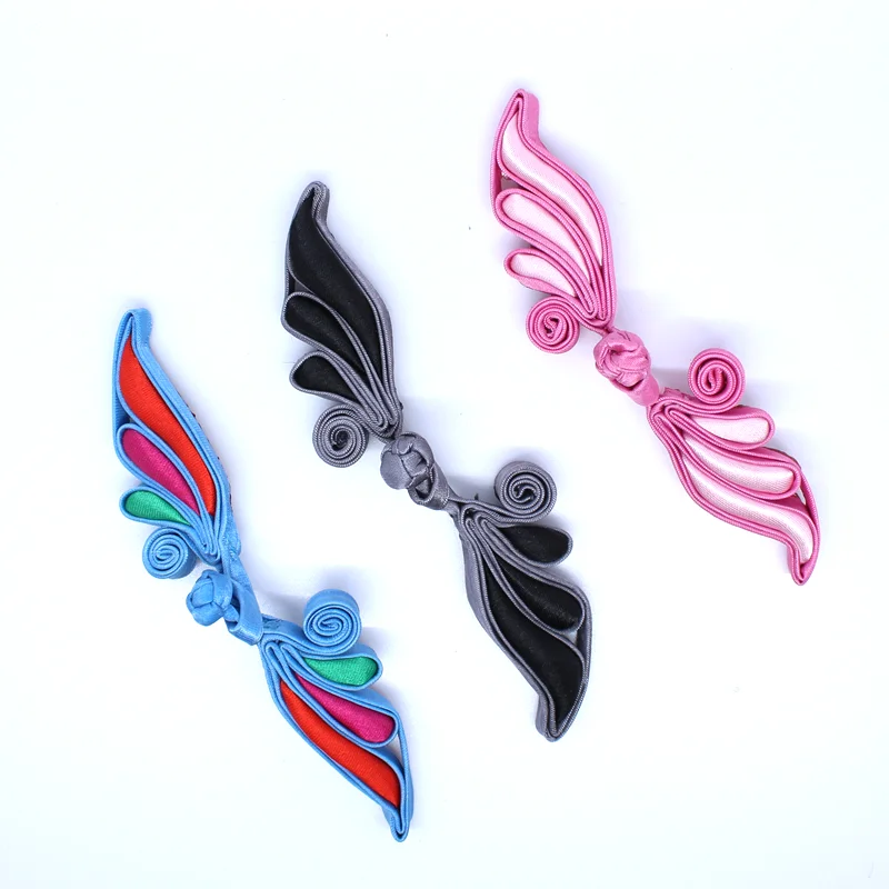 1 пара пуговиц застежек с узлом китайской лягушки в форме листьев ивы ручной