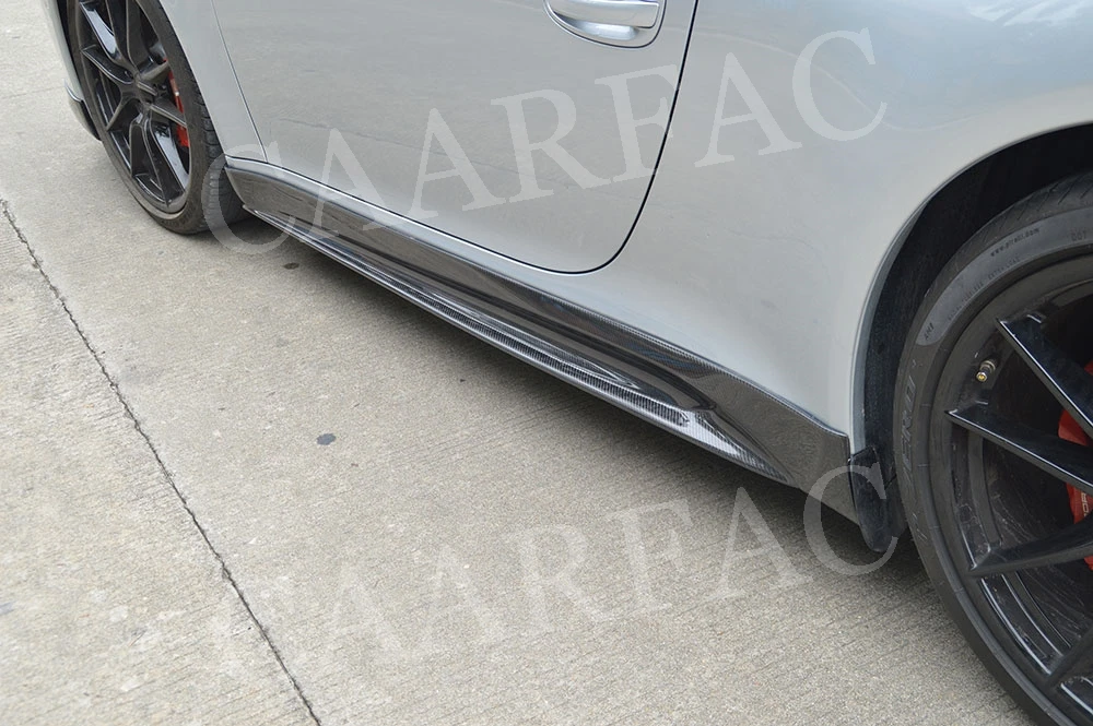 Боковые юбки фартуки подходят для Porsche 911 991 GT3 Carrera 2012 2013 V стиль карбоновый дверной ограничитель для губ
