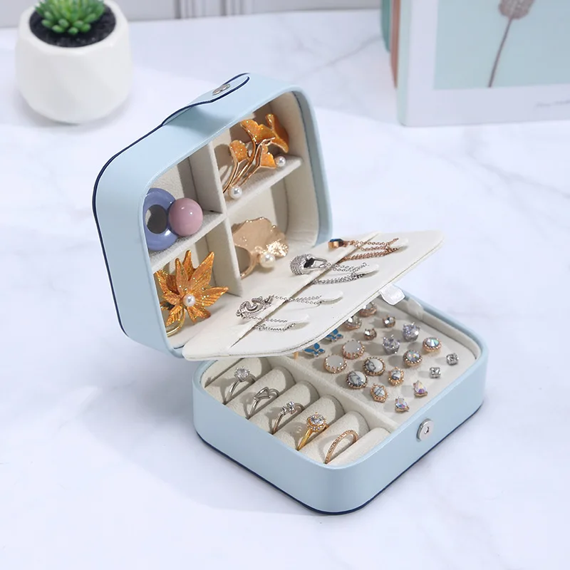 

Jewelry Casket Multi-grid Jewelry Box Beauty Travel Box Makeup Storage Simple Style Makeup Organizer Colours Jewelry Organizer