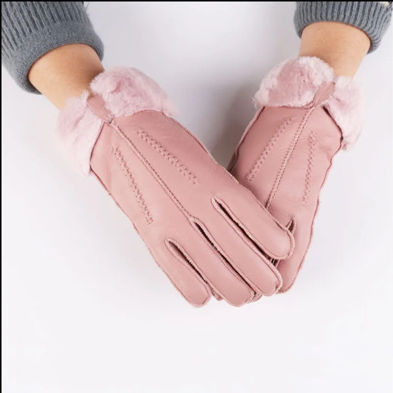 Перчатки ветронепроницаемые женские из натуральной кожи|Женские перчатки| |