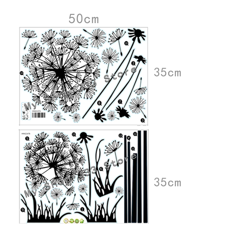

Black Dandelion Sitting Room Bedroom Wall Stickers Household Adornment Wall Stickers On The Wall