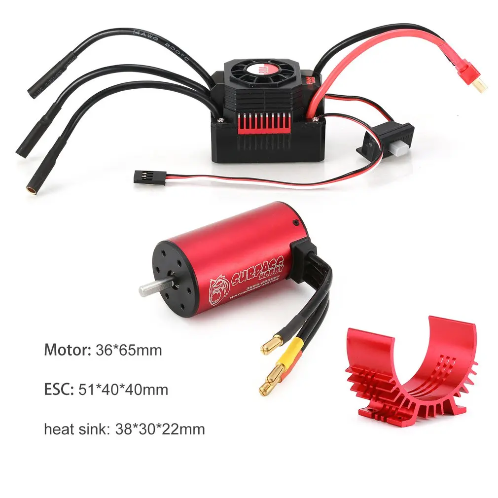 SURPASSHOBBY KK 3665 2900KV бесщеточный двигатель с 80A водонепроницаемый ESC для 2S 3S 1:10
