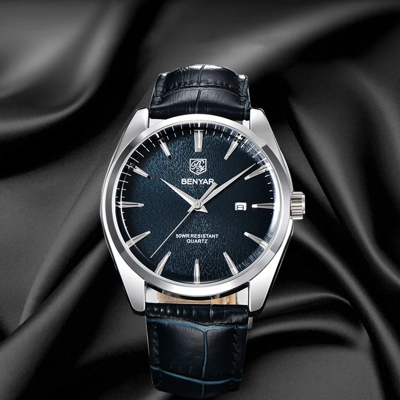 

Watch Men BENYAR Fashion Sport Quartz Clock Mens Watches Top Brand Luxury Business Waterproof Leather Watches Relogio Masculino