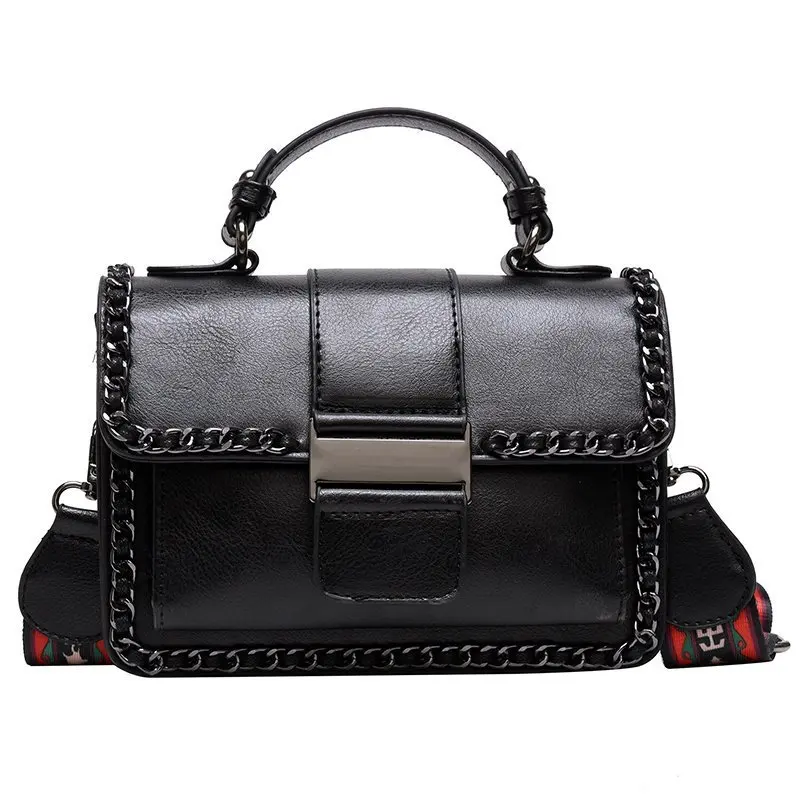

2020 new women's bag trend single shoulder diagonal fashion chain belt decoration portable up bag