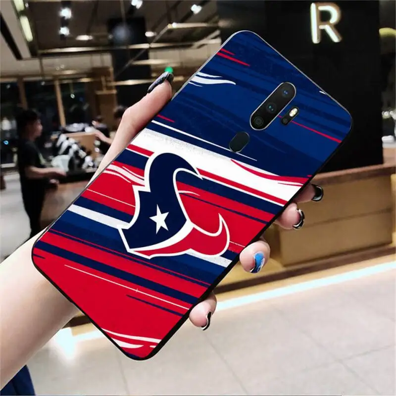 

LJHYDFCNB Houston Texans Black Soft Phone Case For Oppo Reno2 Z 2Z Realme5 6 Pro R9S 11 Plus 15 17 Pro