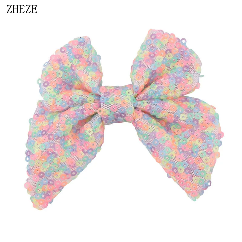2Pcs/Set Trendy 3.5&quot Sequins Bows Hair Clip Glitter Hairpins Barrette Decoration Festival Party DIY Accessories For Girl |