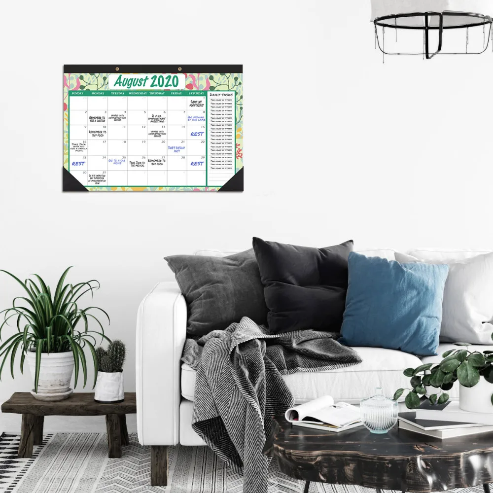 

STOBOK January 2020 to 2021 Desk Calendars Schedule Planner Desktop Kraft Annual Calendar Hanging Wall 2-Year Book for Office Ho