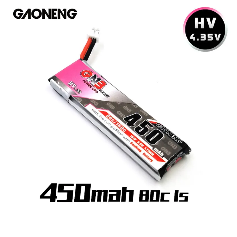 3 шт. Gaoneng 450 мАч 1S 8 в 80C 4 35 HV Lipo батарея PH2.0 разъем для M80S TINY6 Tiny7 Beta75S Emax Tinyhawk Snapper7 RC