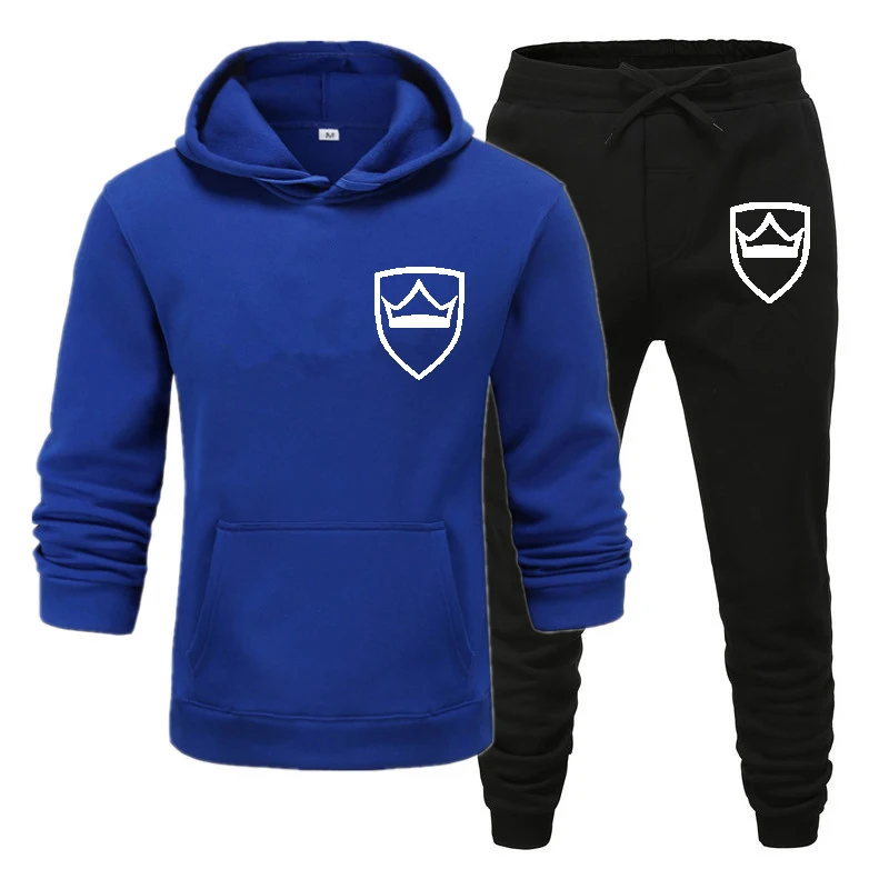 

2021Fashion Brand Men's Suit Fall New Men's Hoodie + Sweatpants Two-piece Suit Cover Casual Suit2021 Men's 2021