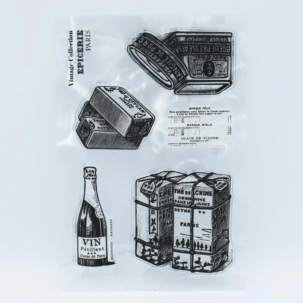 Винтажный прозрачный штамп ретро-упаковка силиконовый сделай сам украшение