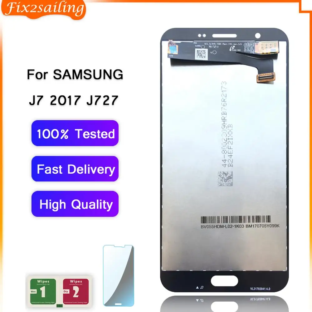 100% рабочий AMOLED ЖК дисплей FIX2SAILING сенсорный экран в сборе для Samsung Galaxy J7 J727 2017 SM J727P
