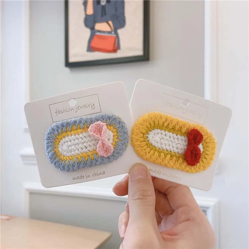 

Korean Wool Knitted Bow Hairpin Cute Cartoon Three-dimensional Female Sweet Hair Accessories Girl Hair Clip