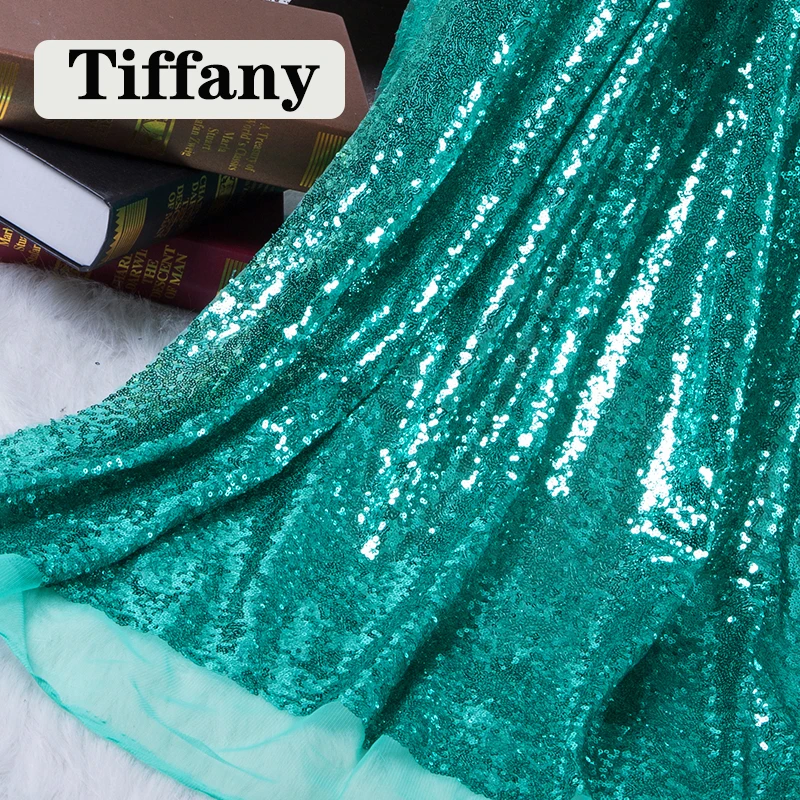 tiffany 1 м/2 м DIY 3 мм Ткань блесток блестка золото серебро блестки ткань для платья сцены вечерние украшения свадьбы - Цвет: tiffany