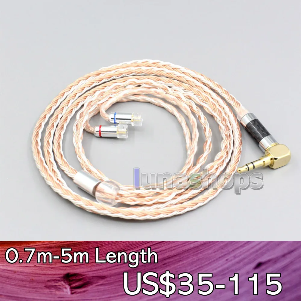 

LN006713 16 Core Silver Plated OCC Mixed Earphone Cable For Sennheiser IE8 IE8i IE80 IE80s Metal Pin