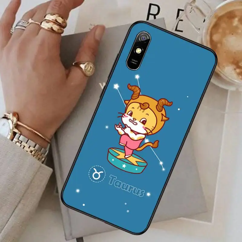 

Cute cat constellation Phone Case For Xiaomi Redmi note 4 4X 8T 9 9s 10 K20 K30 cc9 9t pro lite max