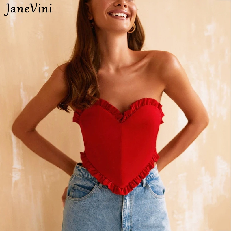 Модная красная летняя одежда jaevini 2021 Облегающая майка для женщин привлекательная