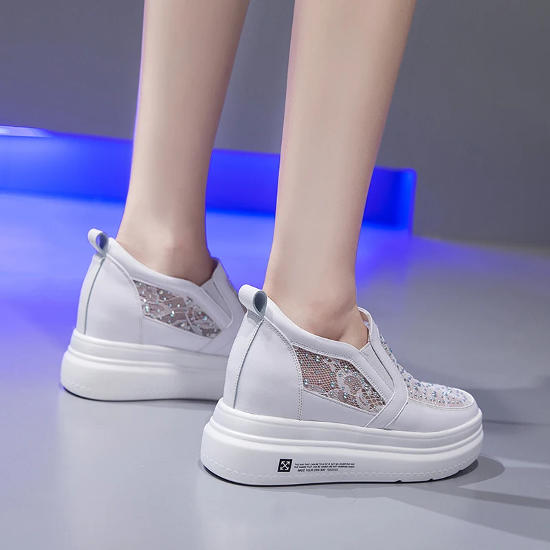 

Spring 2021 New Women' Comfortable Platform Casual Shoes Fashion Women's Increased Flat Shoes Breathable White Shoes Women Shoes