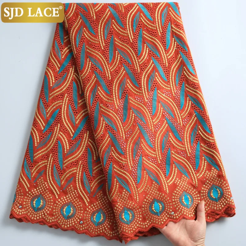 

SJD LACE Latest African Lace Fabric Embroidery With Small Eyelet Cotton High Quality Swiss Voile Lace In Switzerland SewingA2266