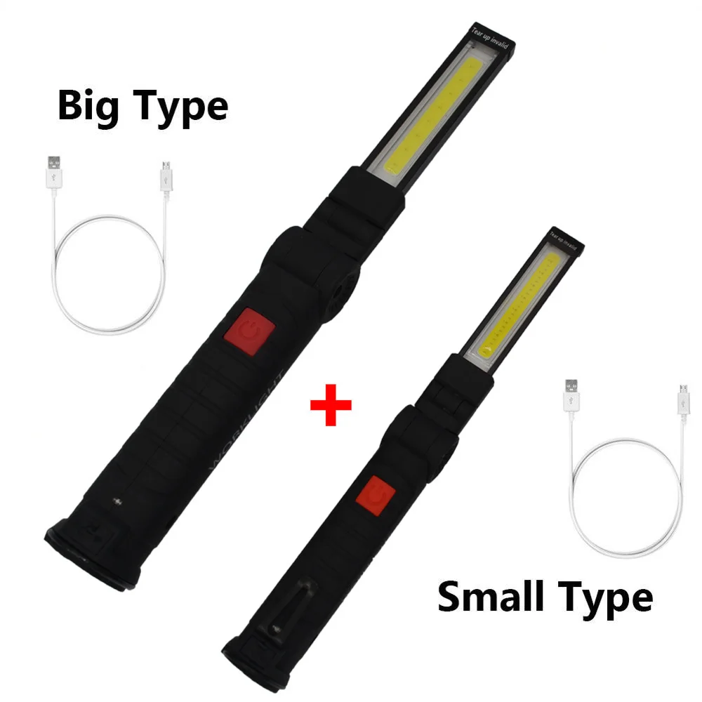 

USB Rechargeable COB LED Flashlight Work Light Inspection Light 5 Modes Tail Magnet Design Hanging Torch Lamp Waterproof