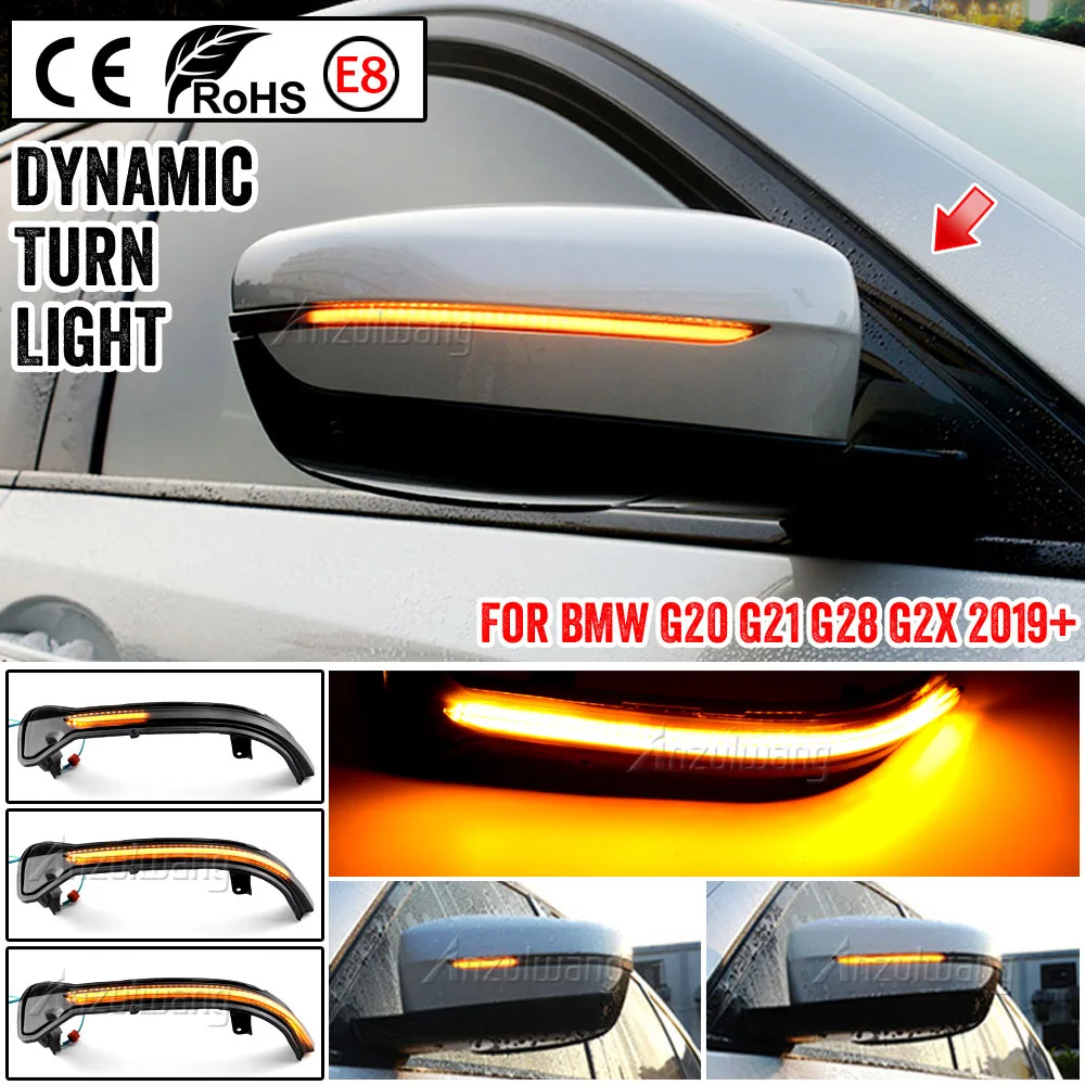 

2x LED Dynamic Turn Signal Light for BMW 3er G20 G21 G28 G2x 2019 2020 Flowing Side Mirror Indicator Blinker