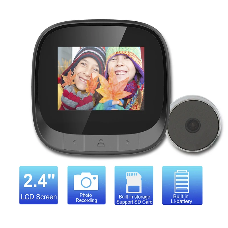 

Door Peephole Camera 92 Pieces Photos Record Hidden Digital Video-eye Viewer Video Doorbell 2.4" Monitor Rechargeable Battery