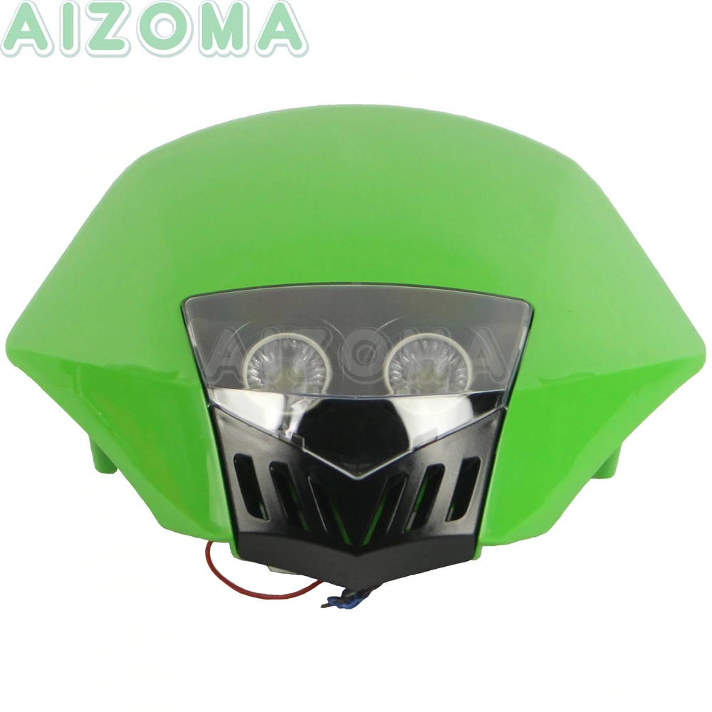 Зеленая фара для мотокросса мотоцикла грязи 10 Вт MR16LED обтекатель фары Honda Kawasaki KX250F