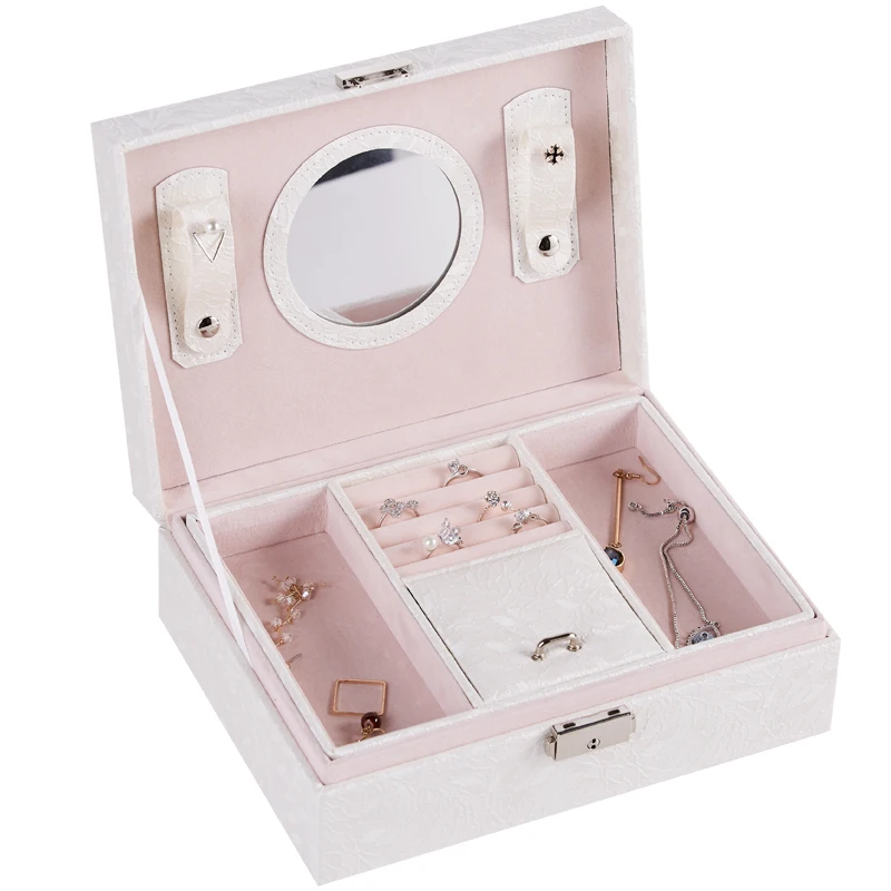 Двухслойная Роскошная большая шкатулка для ювелирных изделий бархатная чехол