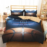 bed ccomforter duvet cover 3d basketball sport printed bedcover with pillowcases for boy king single size