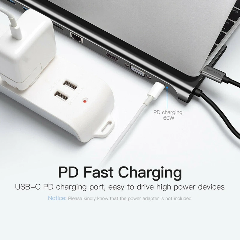 11 в 1 концентратор 4k usb кабель с ра