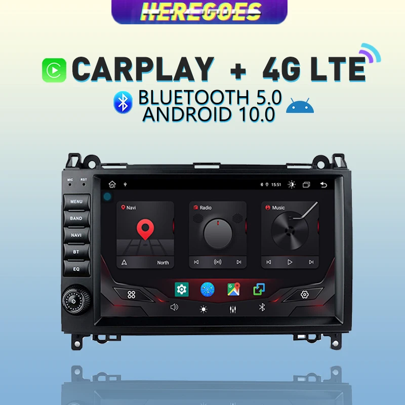 Автомобильный DVD плеер Carplay 9 дюймов DSP Android 10 0 4G LTE 64 Гб ПЗУ GPS Wi Fi Bluetooth радио для Benz
