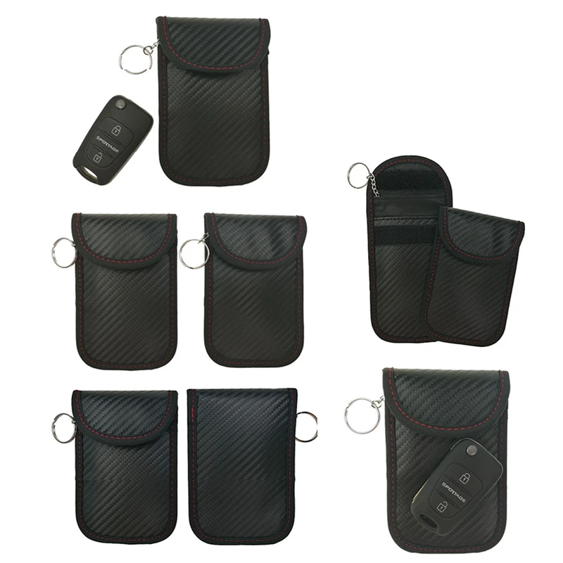 Car Key Signal Blocker Case Faraday Blocking Bag Fob Pouch Keyless RFID for Carbon Fiber Texture | Автомобили и мотоциклы