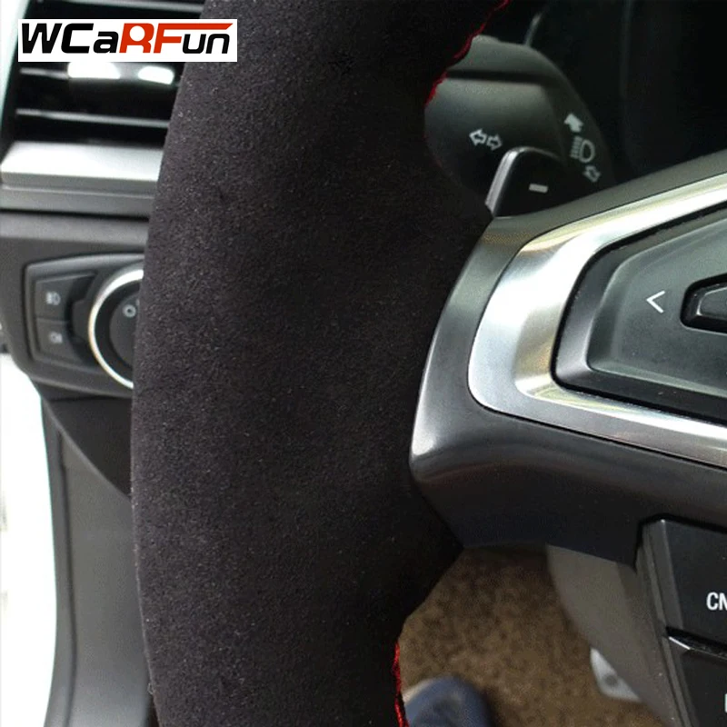 WCaRFun черный замшевый чехол рулевого колеса автомобиля для BMW E46 M3 E39 330i 540i 525i 530i 330Ci