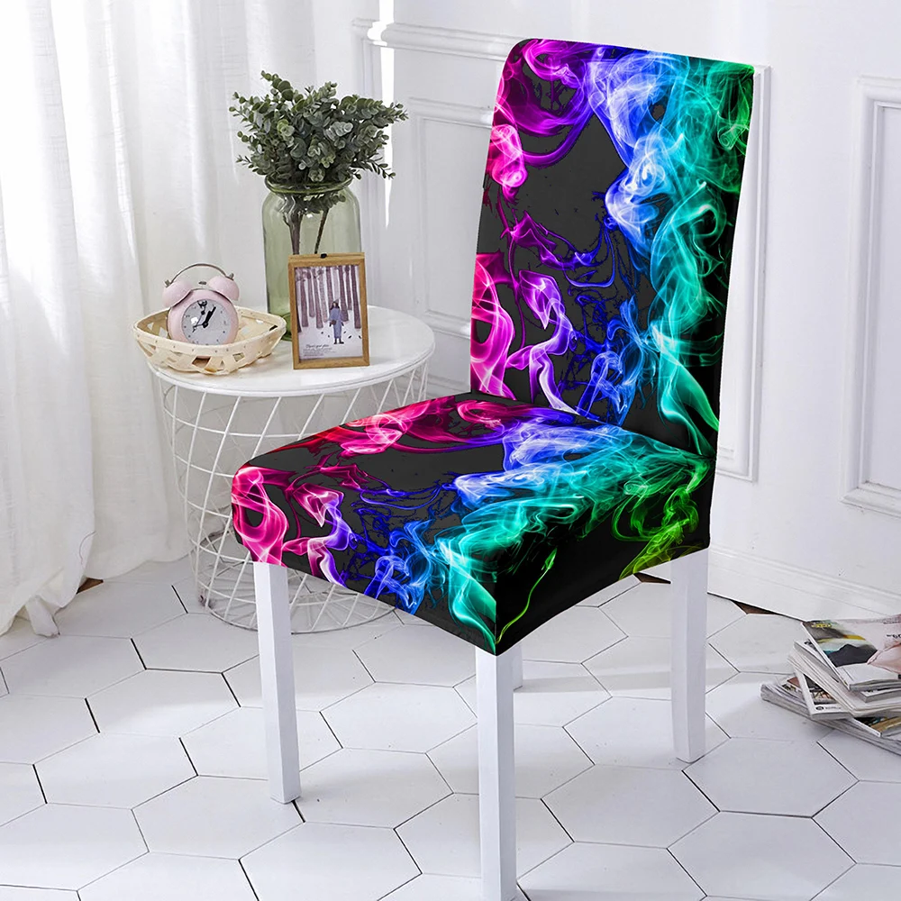 

3D Chair Cover Spandex Removable Seat Cover for Dining Room Weddings Party Banquet Universal Size 1/2/4/6PC housse de chaise
