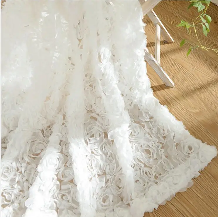 Затемняющие шторы на окна в Корейском стиле принцессы с белыми розами для