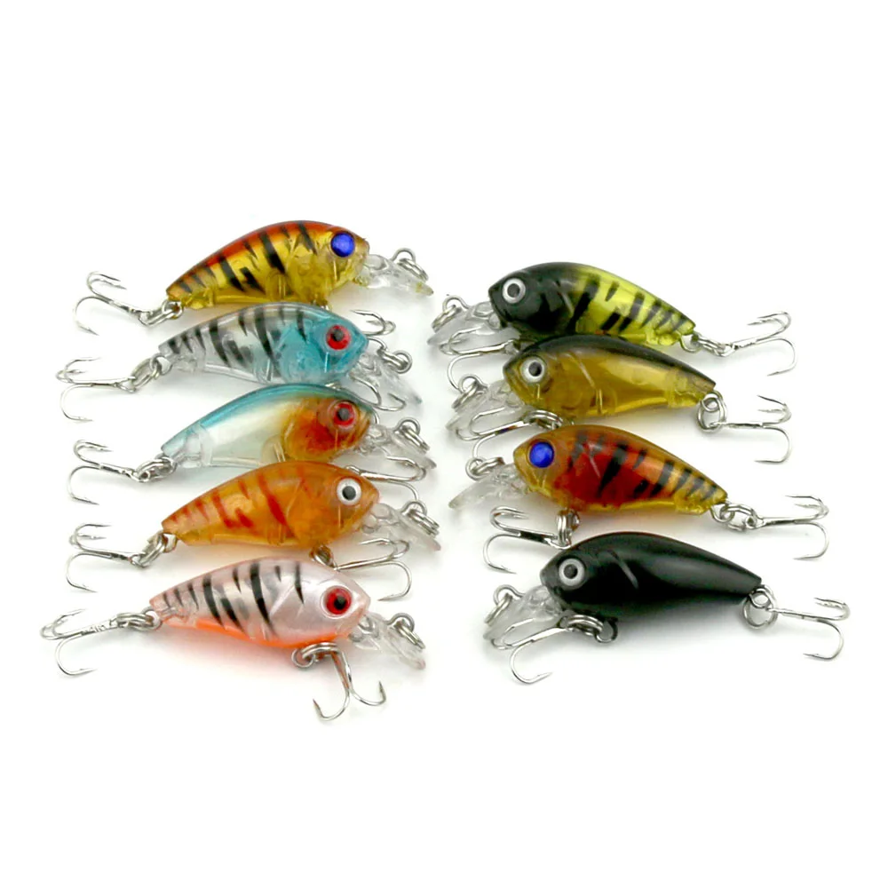 

HENGJIA 9PCS Fishing Lure 4.5cm 4g Wholesale Minnow Lure Fishing Bass Crankbait Swimbait Trout Baits with 2 Hooks Fishing Tackle