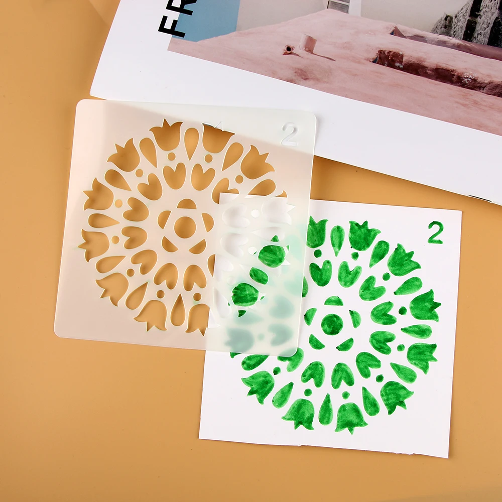 Новый DIY Тиснение бумажная карта ремесленный шаблон Мандала вспомогательные