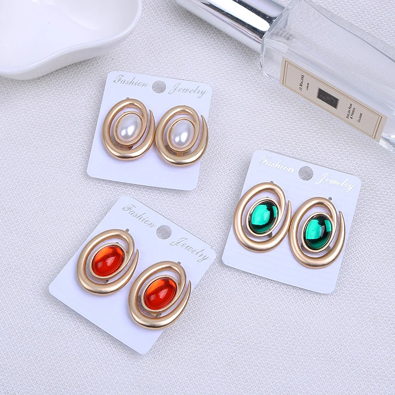 Винтажные серьги клипсы ZA из матового золота модные новые овальные