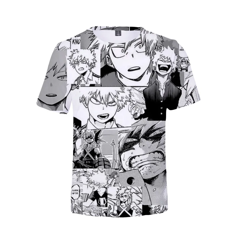 Футболка Boku No Hero Академия Bakugou женские и мужские футболки в стиле хип-хоп летняя