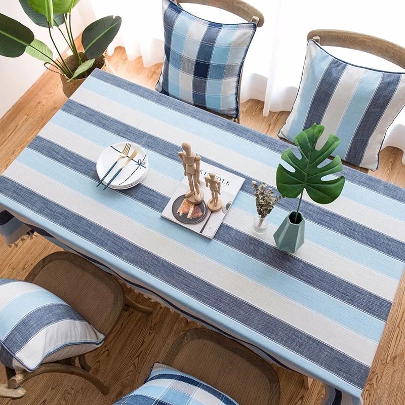 Полосатые водонепроницаемые прямоугольные скатерти скатерть для обеденного
